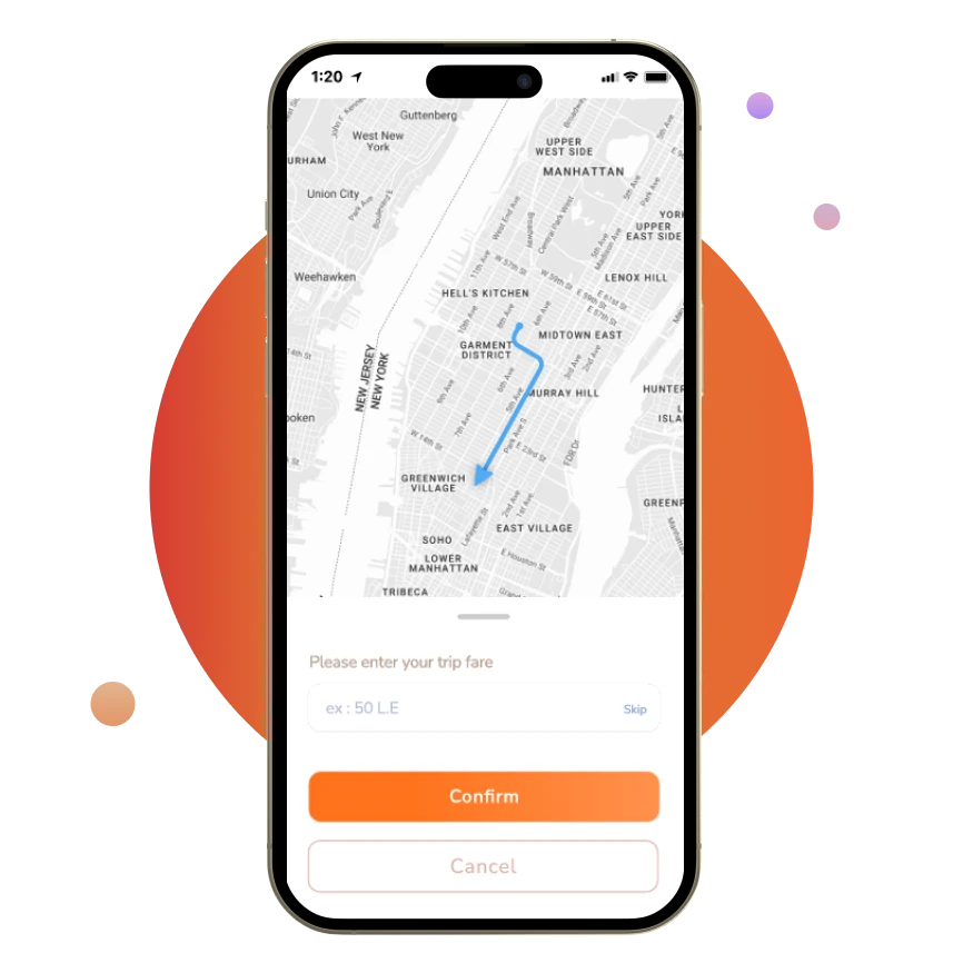 Dog Drive app fare negotiation screen allowing pet owners to propose their ride fare